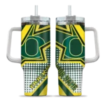 custom oregon ducks arrow burst green curved tumbler best selling.webp