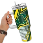 custom oregon ducks arrow burst green curved tumbler best selling.webp