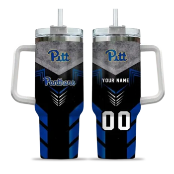 custom pittsburgh panthers arrow armor royal blue black curved tumbler best selling.webp