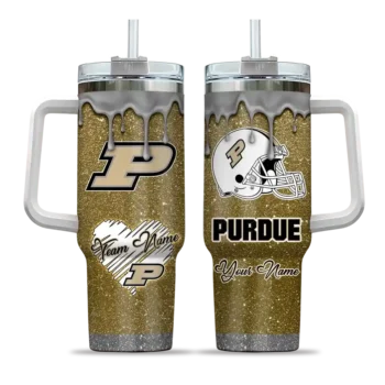 custom purdue boilermakers heart helmet motif gold curved tumbler best selling.webp
