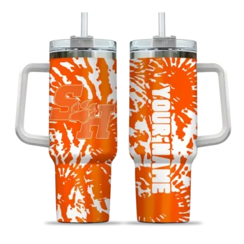 custom sam houston bearkats burst swirl orange curved tumbler best selling.webp