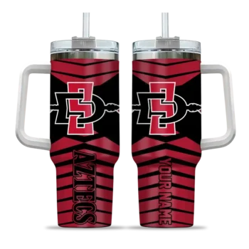 custom san diego state aztecs chevron layers red curved tumbler best selling.webp