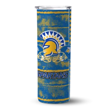 custom san jose state spartans chevron patch blue skinny tumbler best selling.webp