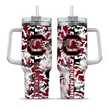 custom south carolina gamecocks camo mashup garnet white curved tumbler best selling.webp