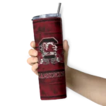 custom south carolina gamecocks chevron patch garnet skinny tumbler best selling.webp
