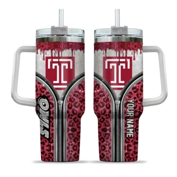 custom temple owls leopard zipper red curved tumbler best selling.webp