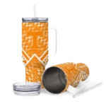 custom tennessee volunteers chevron angle orange curved tumbler best selling.webp