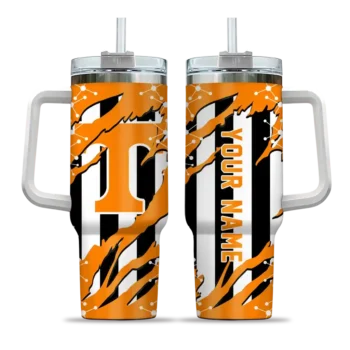 custom tennessee volunteers claw cut orange black curved tumbler best selling.webp