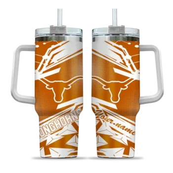 custom texas longhorns abstract paths orange curved tumbler best selling.webp