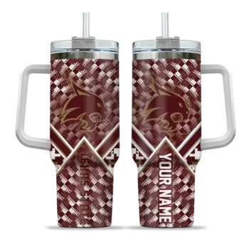 custom texas state bobcats chevron angle maroon curved tumbler best selling.webp