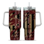 custom texas state bobcats claw cut maroon black curved tumbler best selling.webp