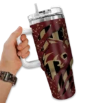 custom texas state bobcats claw cut maroon black curved tumbler best selling.webp
