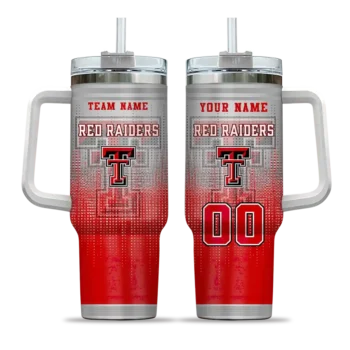 custom texas tech red raiders gradient dots red curved tumbler best selling.webp