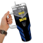 custom toledo rockets arrow armor blue black curved tumbler best selling.webp