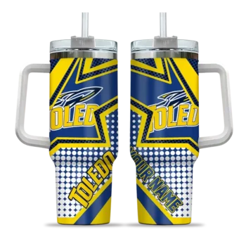 custom toledo rockets arrow burst blue curved tumbler best selling.webp