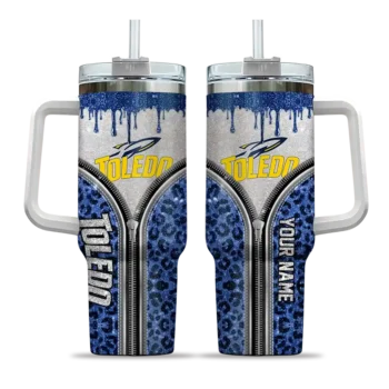 custom toledo rockets leopard zipper blue curved tumbler best selling.webp