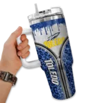 custom toledo rockets leopard zipper blue curved tumbler best selling.webp