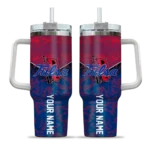 custom tulsa golden hurricane chevron stripe blue curved tumbler best selling.webp