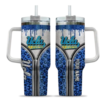 custom ucla bruins leopard zipper blue curved tumbler best selling.webp