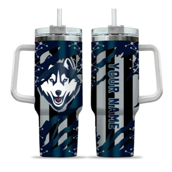 custom uconn huskies claw cut blue black curved tumbler best selling.webp