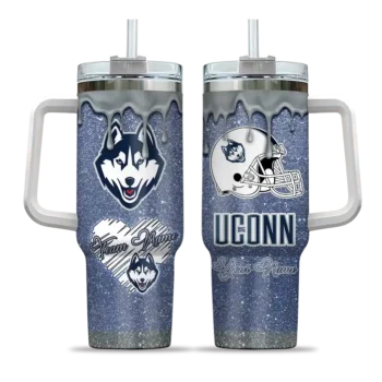 custom uconn huskies heart helmet motif blue curved tumbler best selling.webp