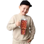 custom usc trojans chevron angle red curved tumbler best selling.webp