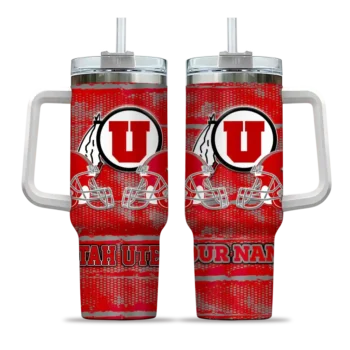custom utah utes honey streaks red curved tumbler best selling.webp