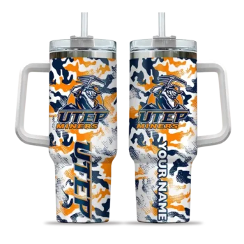 custom utep miners camo mashup blue white curved tumbler best selling.webp