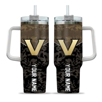 custom vanderbilt commodores chevron stripe black curved tumbler best selling.webp