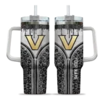 custom vanderbilt commodores leopard zipper black curved tumbler best selling.webp