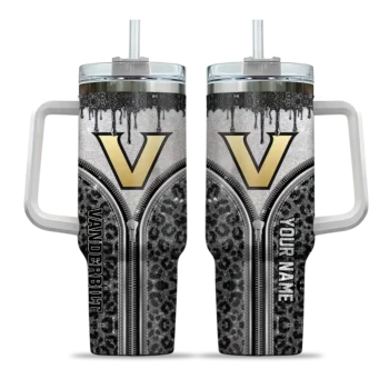 custom vanderbilt commodores leopard zipper black curved tumbler best selling.webp