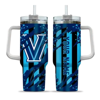 custom villanova wildcats claw cut navy black curved tumbler best selling.webp