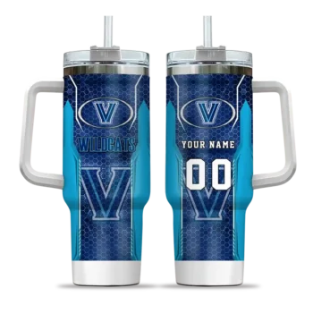custom villanova wildcats hexagon armor navy curved tumbler best selling.webp