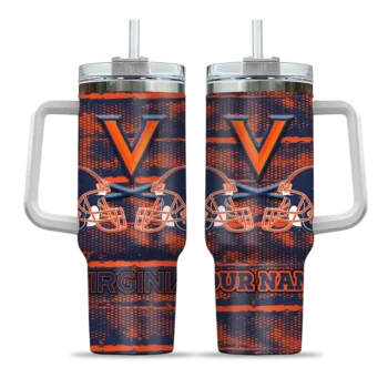 custom virginia cavaliers honey streaks blue curved tumbler best selling.webp
