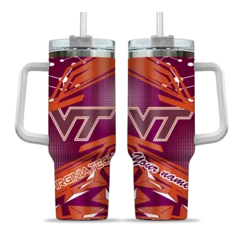custom virginia tech hokies abstract paths maroon curved tumbler best selling.webp