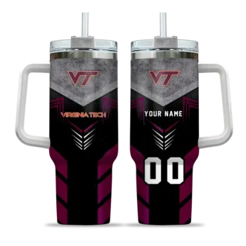 custom virginia tech hokies arrow armor maroon black curved tumbler best selling.webp