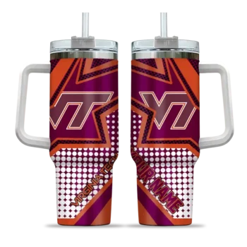 custom virginia tech hokies arrow burst maroon curved tumbler best selling.webp