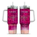custom virginia tech hokies geometric prism maroon curved tumbler best selling.webp