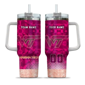 custom virginia tech hokies geometric prism maroon curved tumbler best selling.webp
