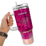 custom virginia tech hokies geometric prism maroon curved tumbler best selling.webp