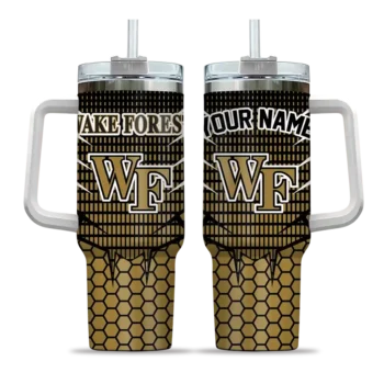 custom wake forest demon deacons hex texture gold curved tumbler best selling.webp