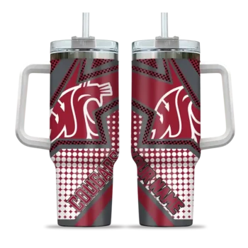 custom washington state cougars arrow burst crimson curved tumbler best selling.webp