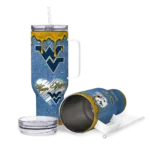 custom west virginia mountaineers heart helmet motif blue curved tumbler best selling.webp