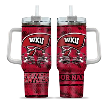 custom western kentucky hilltoppers honey streaks red curved tumbler best selling.webp