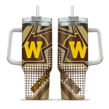 custom western michigan broncos arrow burst brown curved tumbler best selling.webp