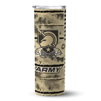 customized army black knights chevron patch gold skinny tumbler best selling.webp