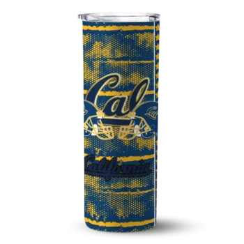 customized california golden bears chevron patch blue skinny tumbler best selling.webp