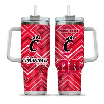 customized cincinnati bearcats bold diamonds red curved tumbler best selling.webp