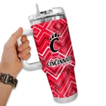 customized cincinnati bearcats bold diamonds red curved tumbler best selling.webp