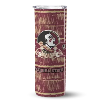 customized florida state seminoles chevron patch garnet skinny tumbler best selling.webp